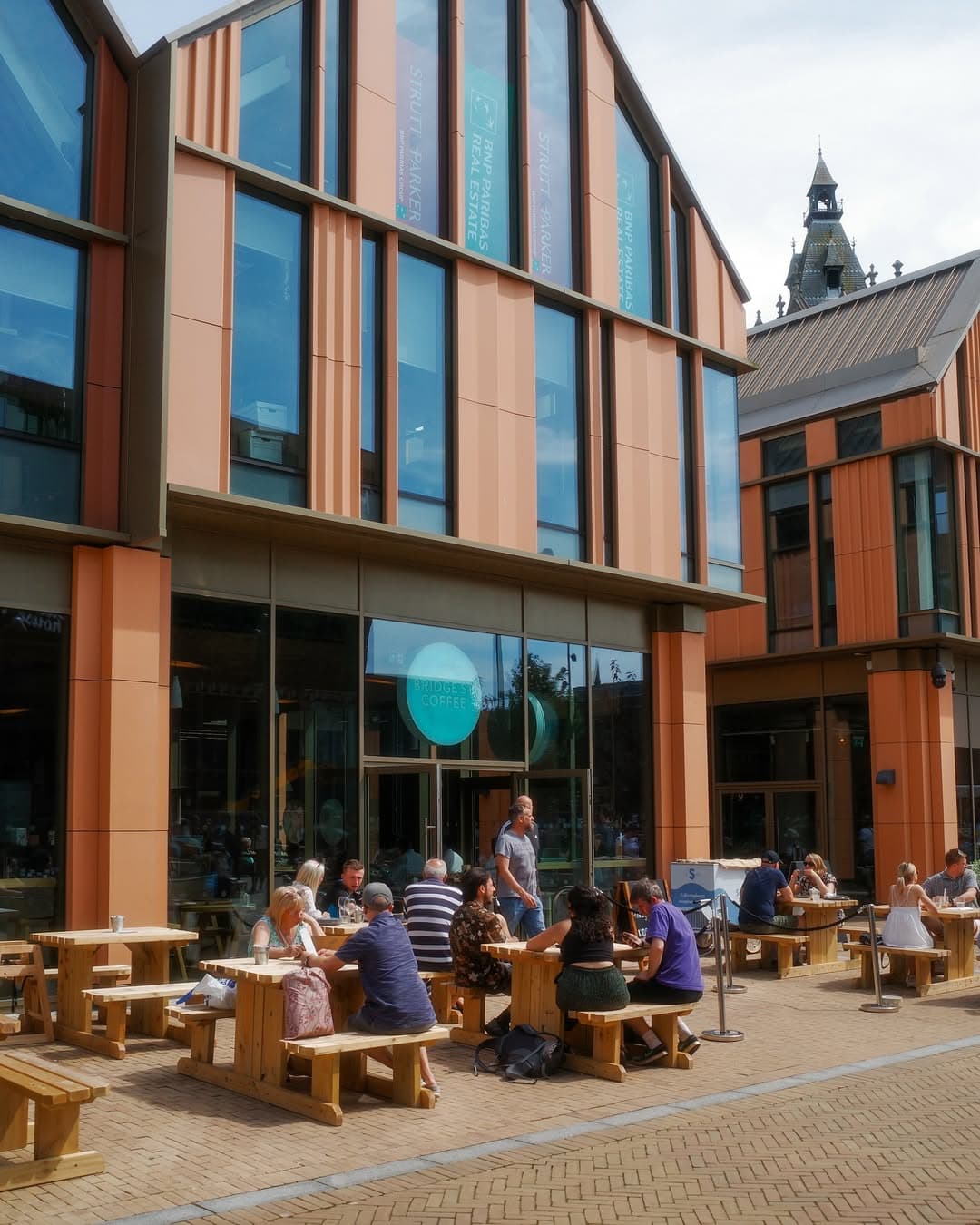 Bridge St Coffee outdoor seating at The Coachworks, Northgate Street